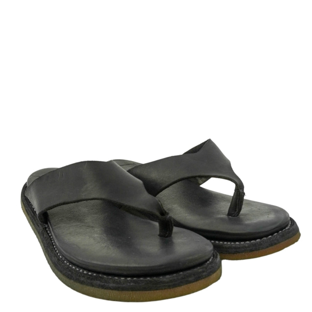 Guidi Dark Leather Flip-Flops - Picture 4 of 9